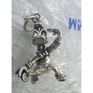 Vintage Disney Sterling Silver 925 Donald Duck Holding Anchor Charm Pendant USA